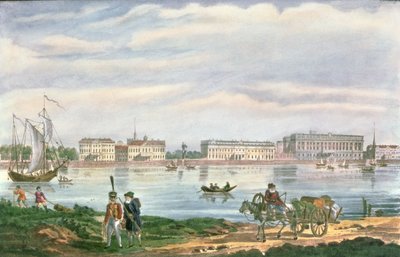 Der Marmorpalast und die Newa-Uferpromenade in St. Petersburg, 1822 von Russian School